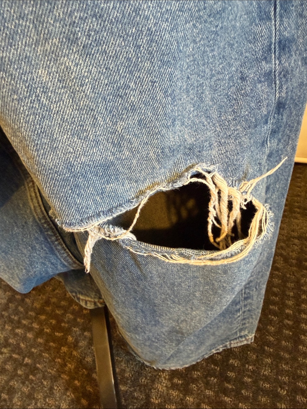 We The Free Women's Blue Relaxed Distressed Jeans - Picture 4 of 6